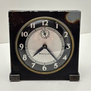 Vintage 1930s Westclox Tide windup alarm clock, made in Canada